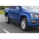 Пороги алюминиевые Rival Black для Volkswagen Amarok 2016-2021